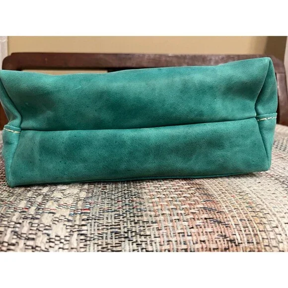 Portland Leather Crossbody Bag in Teal - Picture 3 of 5